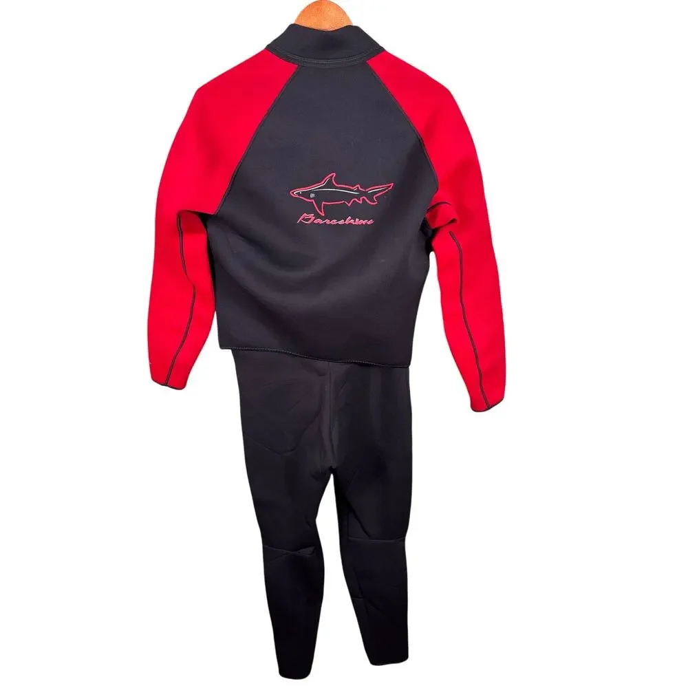 Bareskins‎ 2pc Wetsuit Men's Large Black Red Swimming Snorkeling Diving Swimwear